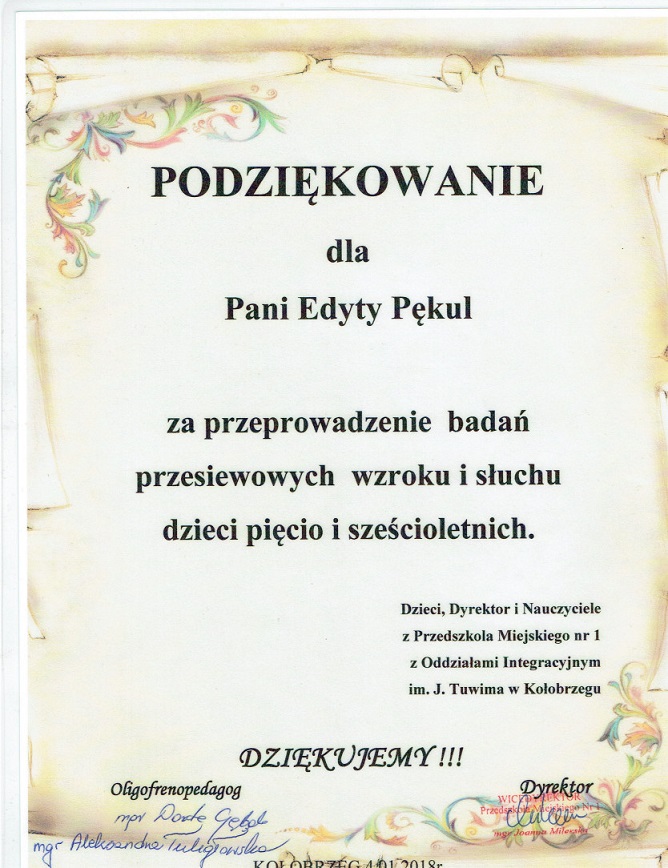 Podziękowania