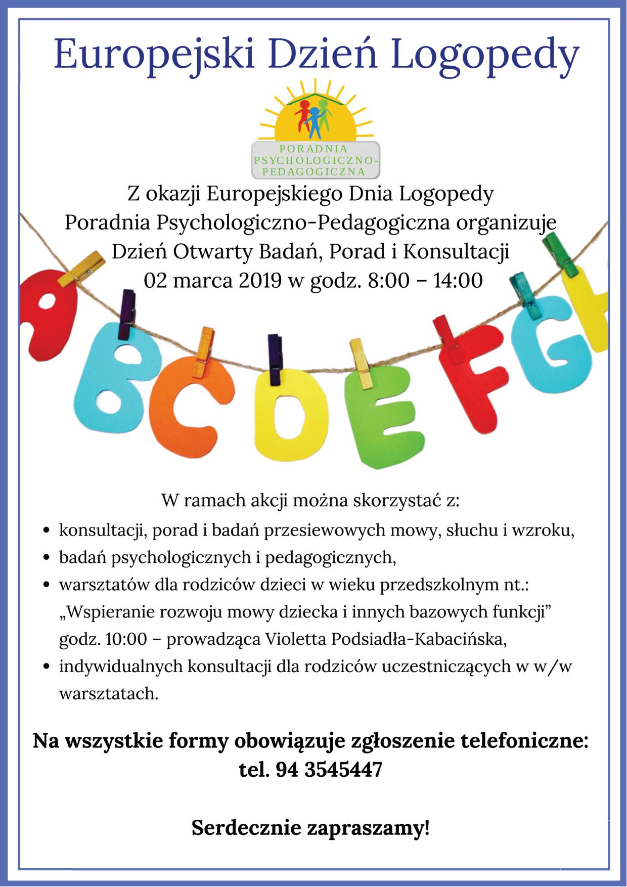 Plakat - dzień logopedy