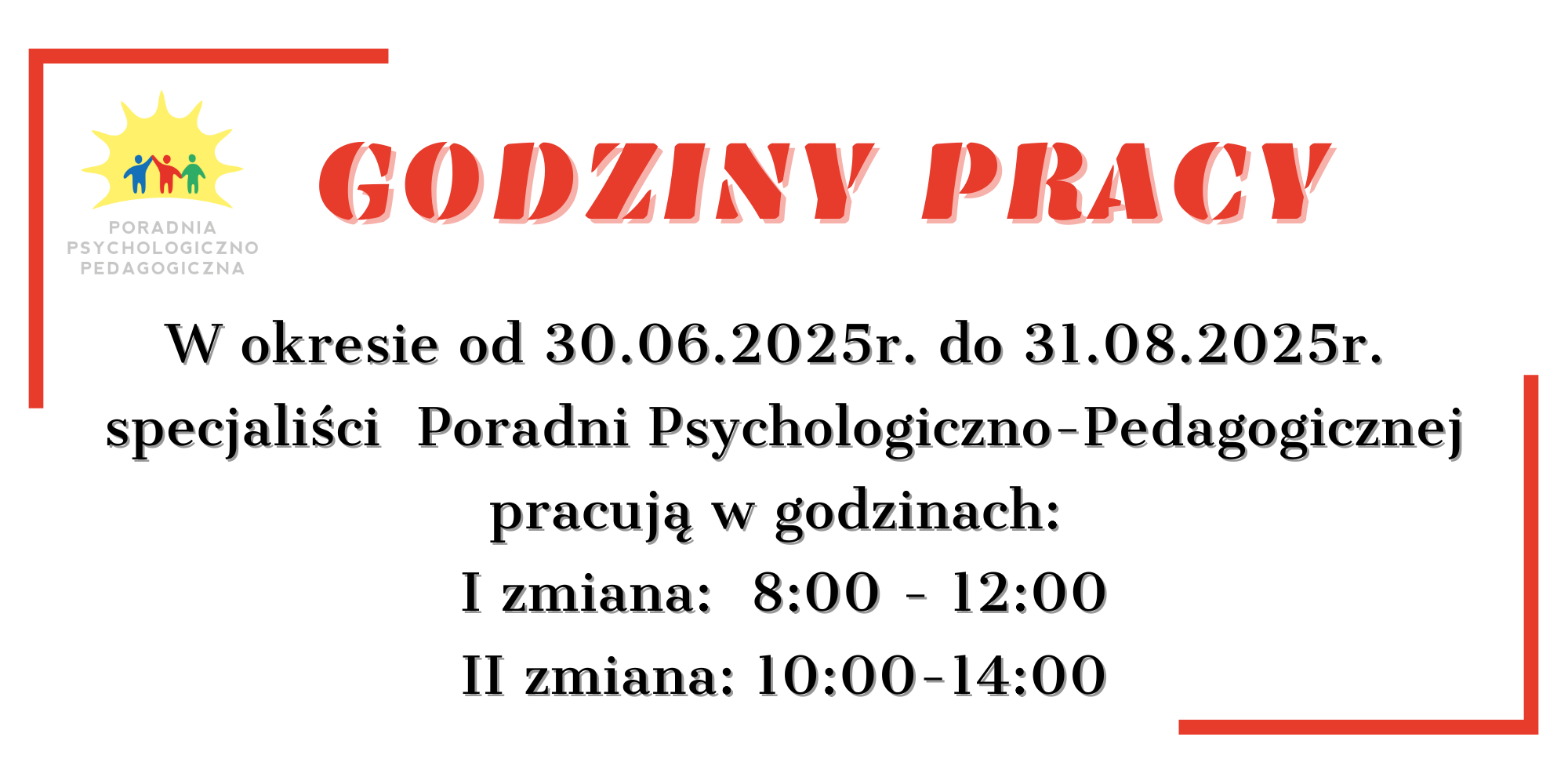 Godziny pracy wakacje 2025